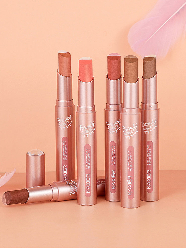 Waterproof Gradient Eyeshadow Stick TwoColor Pen Sweatproof Pearlescent Fine Shine Smudge Free Long 2