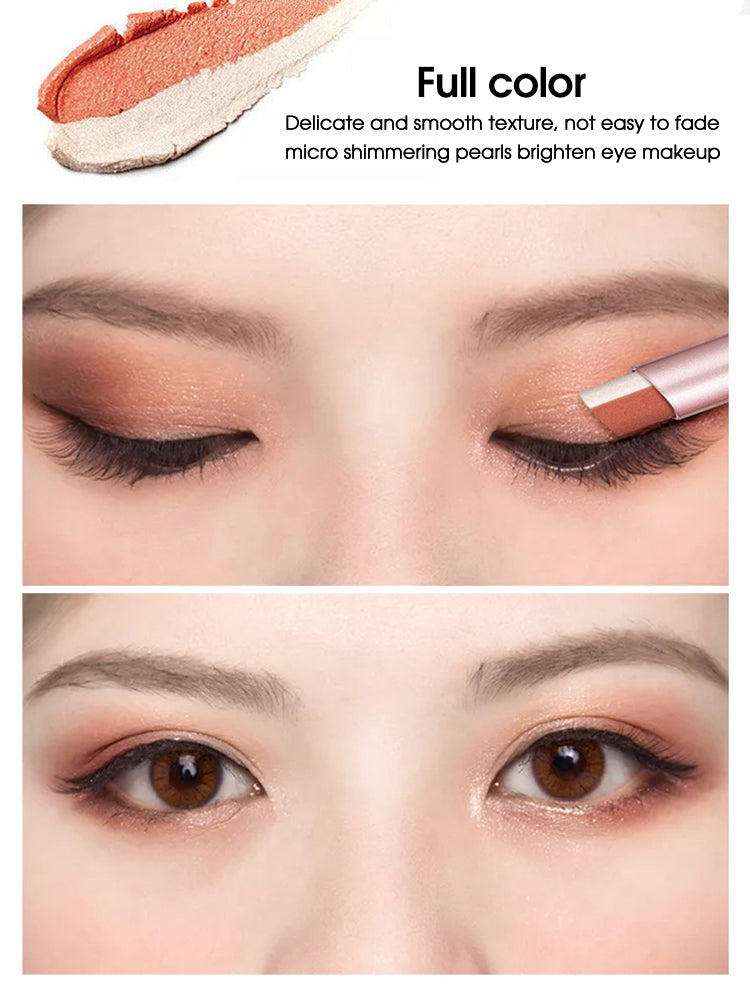 Waterproof Gradient Eyeshadow Stick TwoColor Pen Sweatproof Pearlescent Fine Shine Smudge Free Long 4