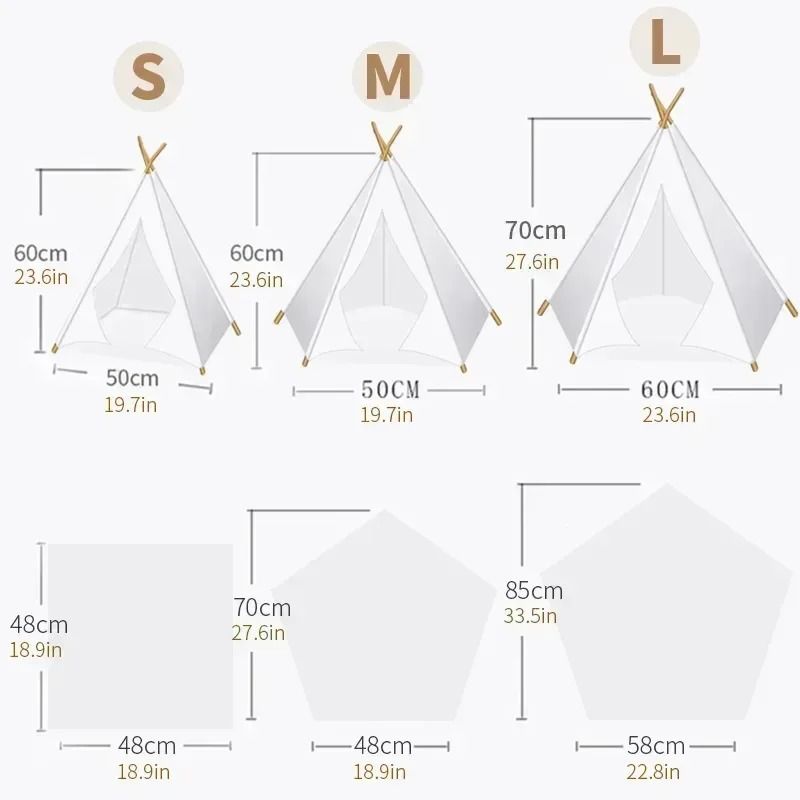 Cozy Pet Teepee Tent With Cushion And Blackboard For Cats And Small Dogs 4