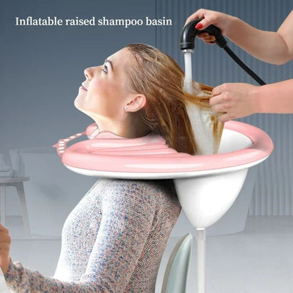 Inflatable Portable Shampoo Basin for Hair Washing with Foldable Design for Elderly and Home Care Use