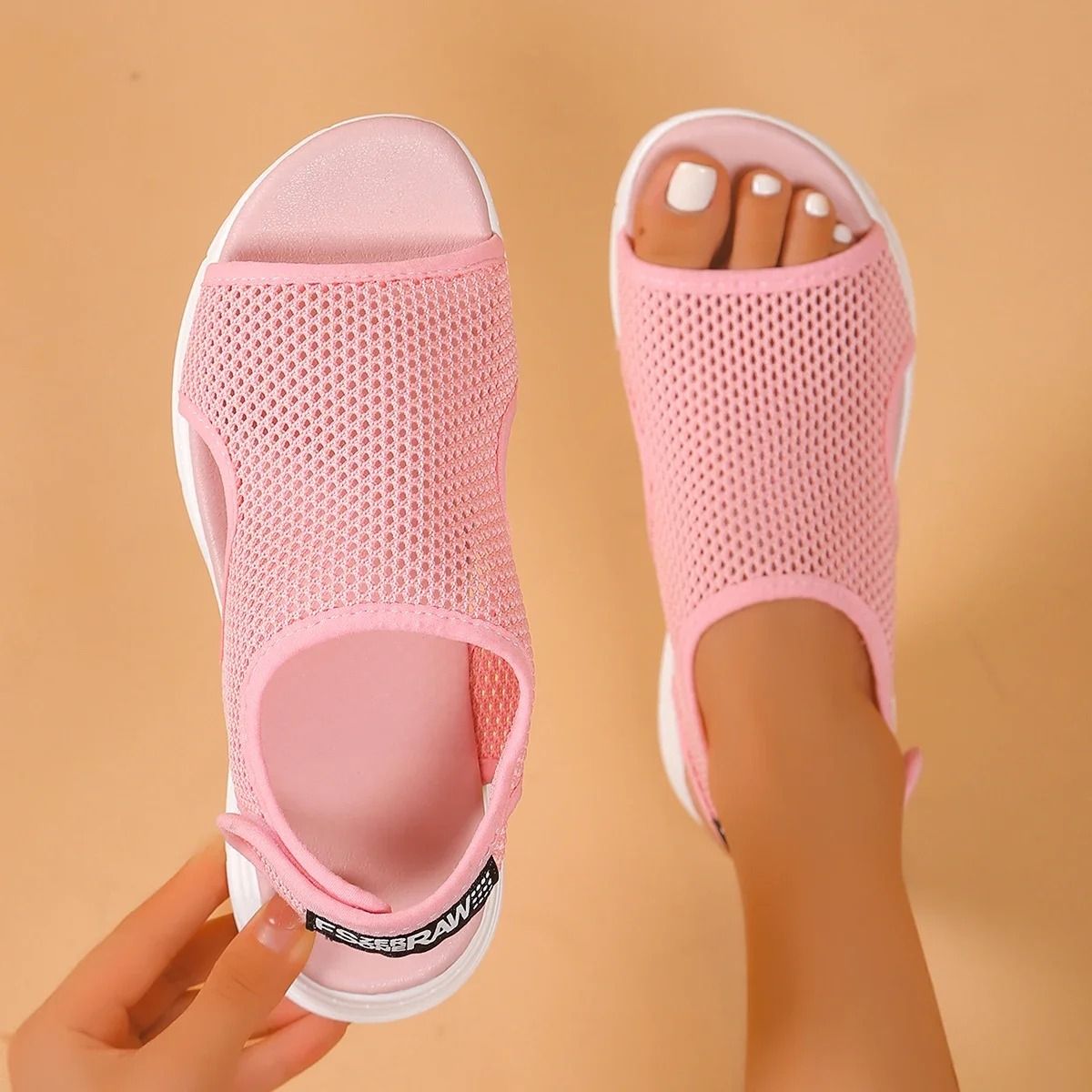Women Knitted Sports Sandals Summer Casual SlipOn Lightweight Sandals Women Mesh Stretch Beach Luxu 9