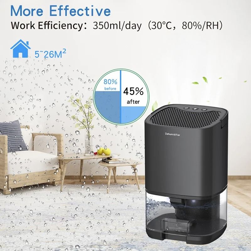 Portable Home Air Dehumidifier Quiet Moisture Absorber With Auto Shutoff For Bedroom Office And Kit 3
