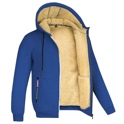 Unisex Lamb Wool Zipper Jacket With Plush Lining And Front Pockets For Winter Warmth 10