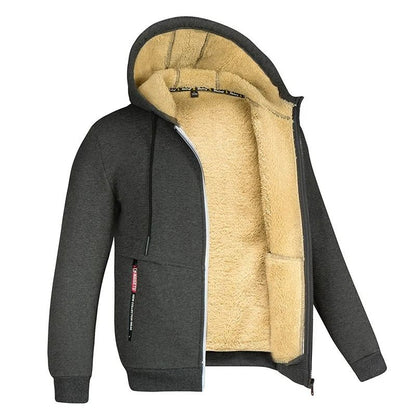 Unisex Lamb Wool Zipper Jacket With Plush Lining And Front Pockets For Winter Warmth 15