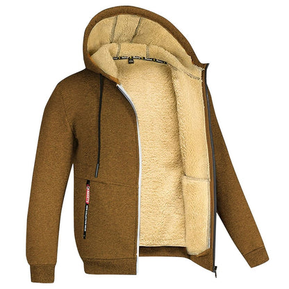 Unisex Lamb Wool Zipper Jacket With Plush Lining And Front Pockets For Winter Warmth 16