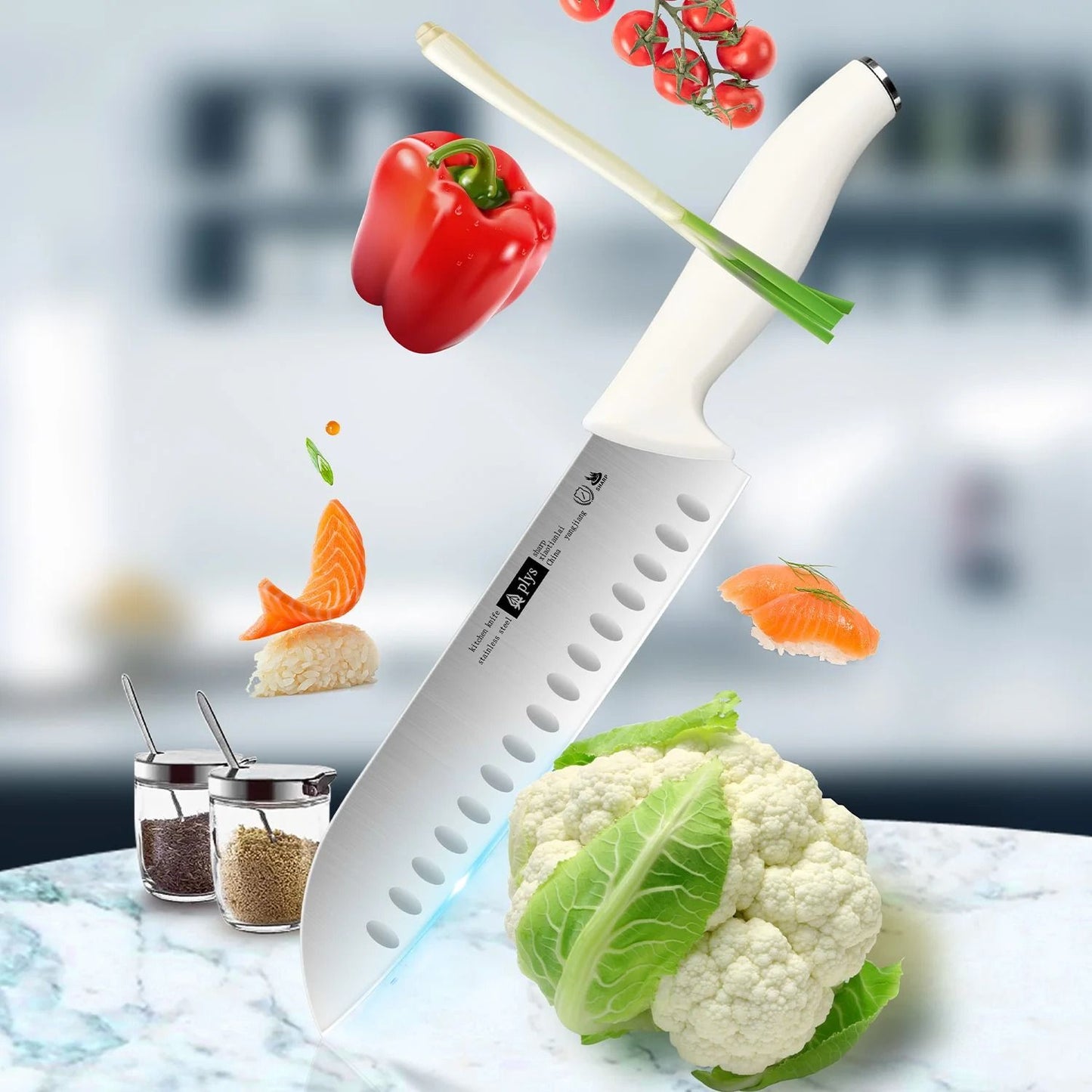 Precision Stainless Steel Chef Knife For Home Kitchen Cooking 6