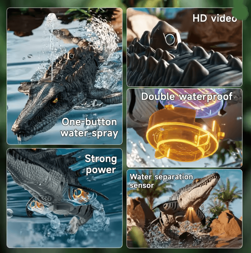 Aqua Mosasaurus RC Spray Water Dino Boat 1