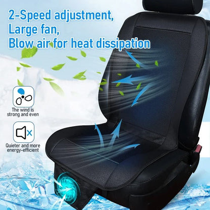 DC 12V Car Seat Cooling Cushion with 8 Fan Ventilation and 3D Spacer Mesh for Summer Comfort and Fast Air Circulation