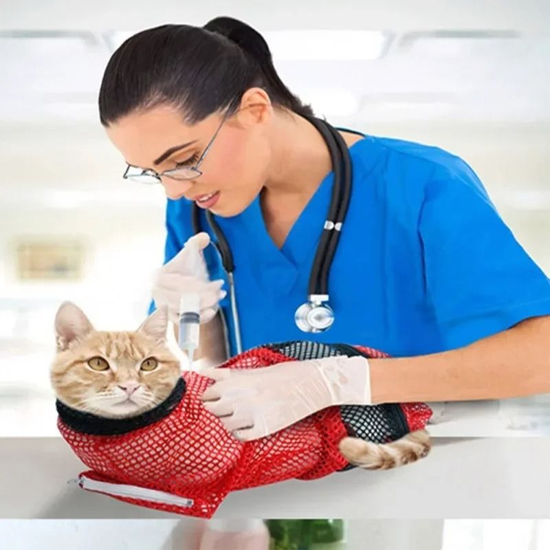 Cat Grooming Restraint Bag For Bathing Nail Trimming And Anti Scratch Bite Protection With Adjustab 1