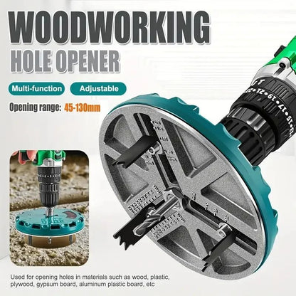 Adjustable Multifunction Hole Opener Drill Tool for Wood Drywall Plastic and Metal Plate Punching