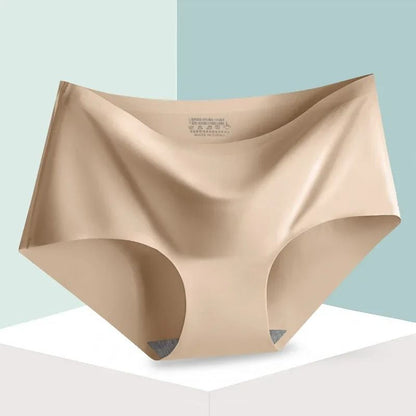 Seamless Ice Silk Womens Mid Waist Panties Soft Breathable Stretch Briefs In Multiple Colors M To X 10