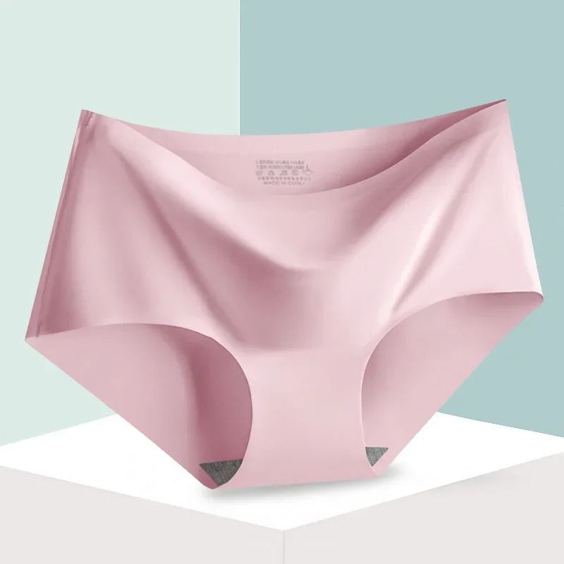 Seamless Ice Silk Womens Mid Waist Panties Soft Breathable Stretch Briefs In Multiple Colors M To X 11
