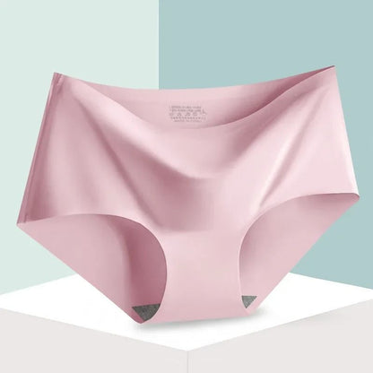 Seamless Ice Silk Womens Mid Waist Panties Soft Breathable Stretch Briefs In Multiple Colors M To X 11