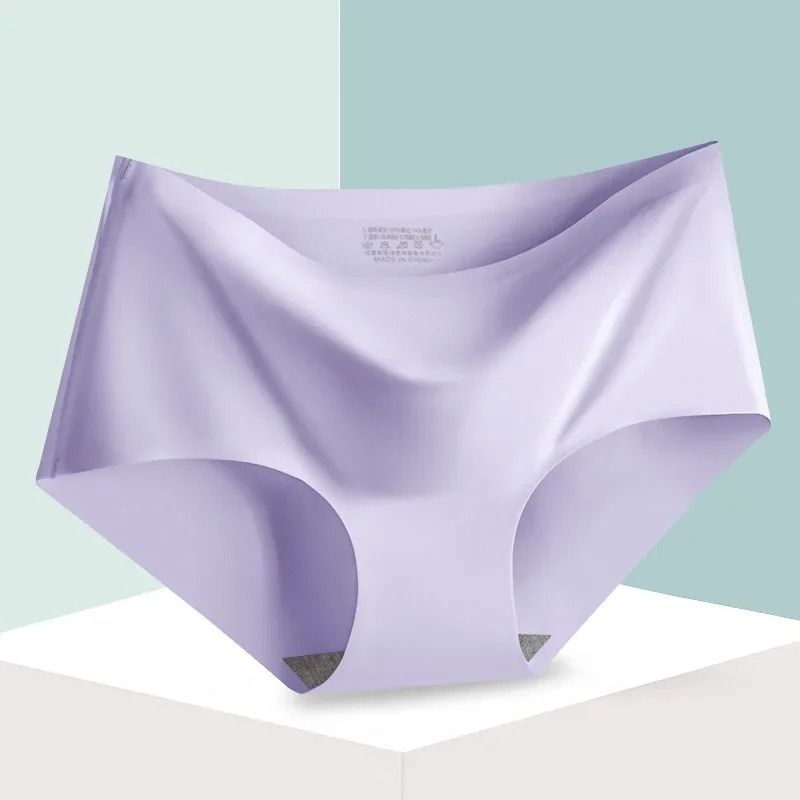 Seamless Ice Silk Womens Mid Waist Panties Soft Breathable Stretch Briefs In Multiple Colors M To X 13