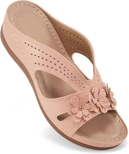 Womens Flower Hollow Wedge Slippers Comfortable Platform Sandals Non Slip Casual Beach Shoes Plus S 12