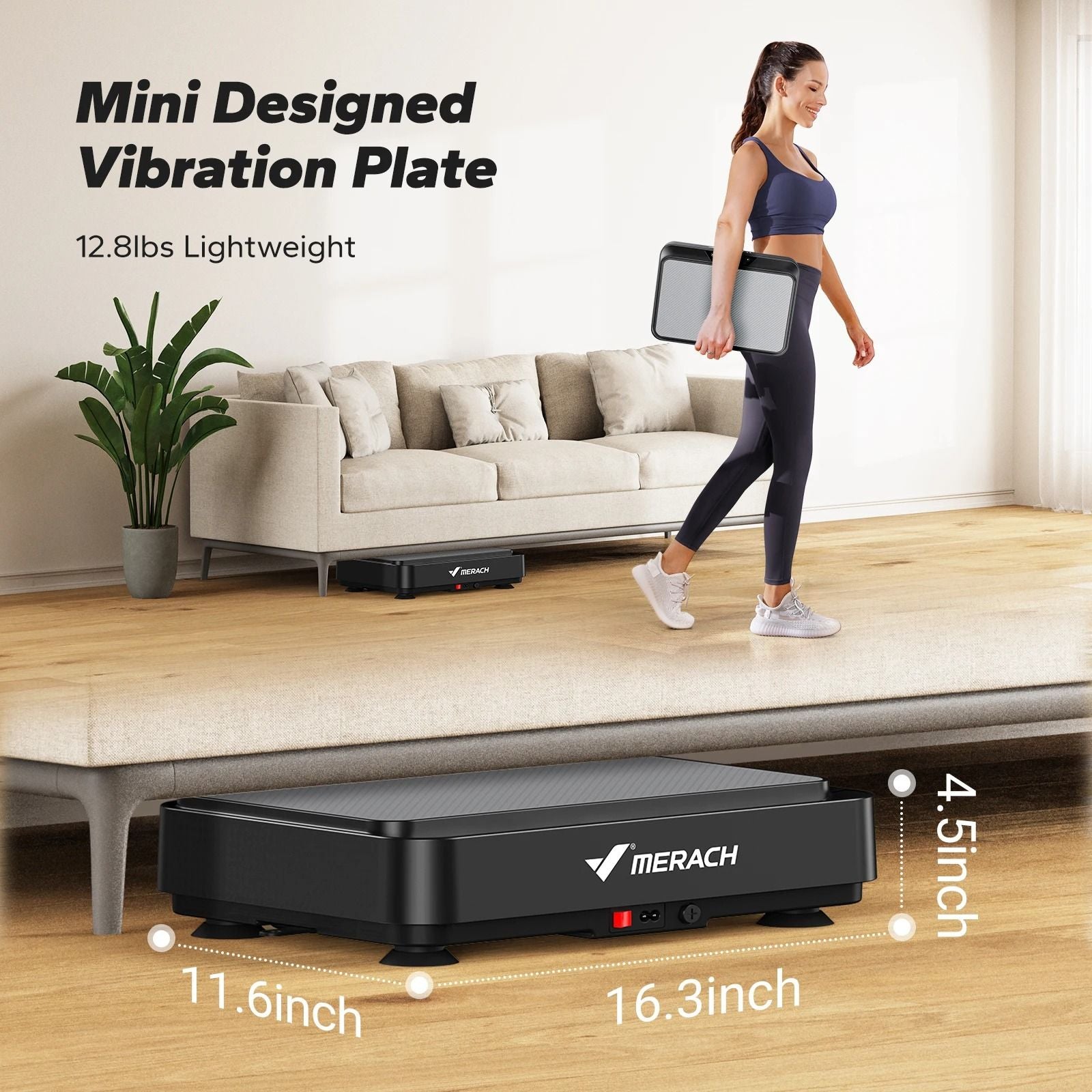 MERACH Vibration Plate Exercise Machine For Lymphatic Drainage Pain Relief Sleep Support And Weight 2
