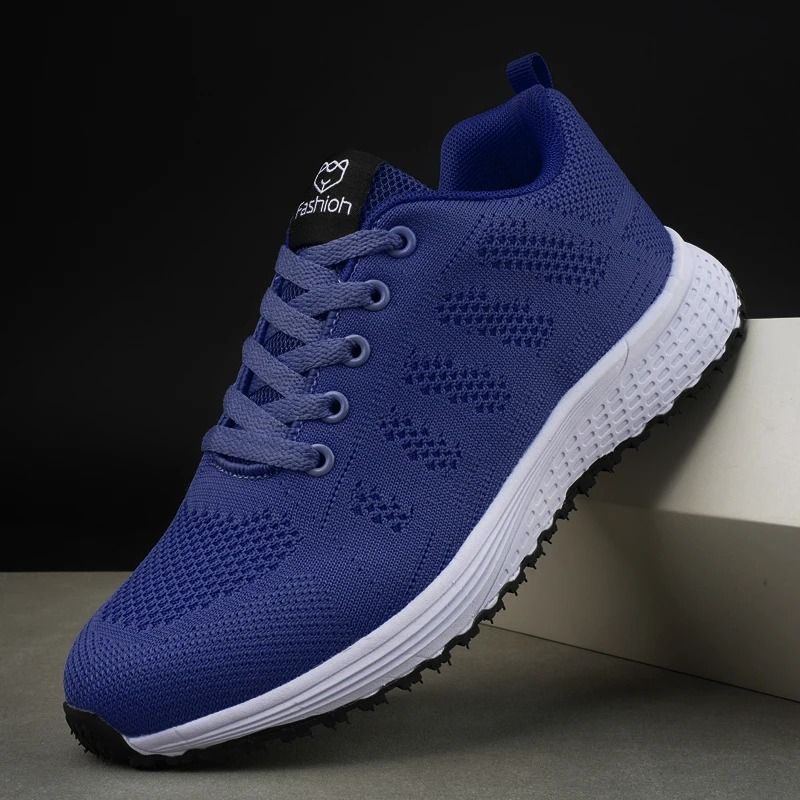 Womens Breathable Knit Sneakers Lightweight Casual Lace Up Walking Shoes For Outdoor Daily Comfort 3