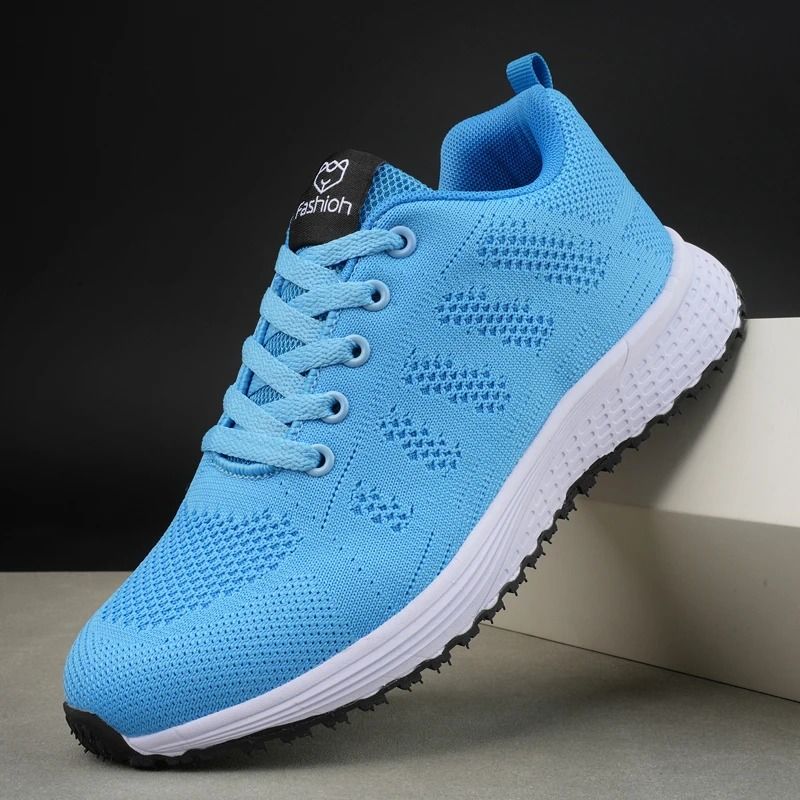 Womens Breathable Knit Sneakers Lightweight Casual Lace Up Walking Shoes For Outdoor Daily Comfort 6