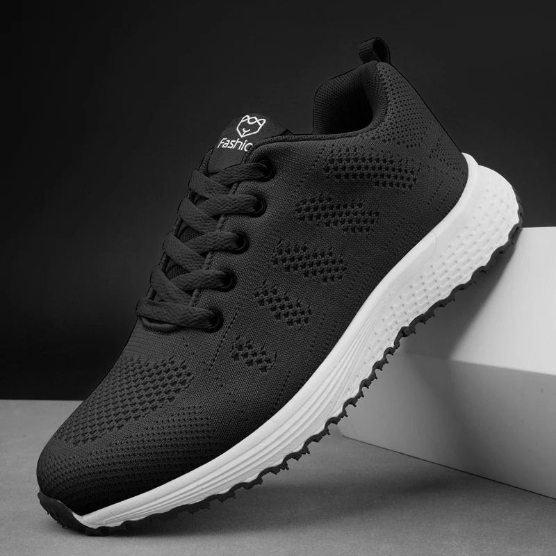 Womens Breathable Knit Sneakers Lightweight Casual Lace Up Walking Shoes For Outdoor Daily Comfort 7