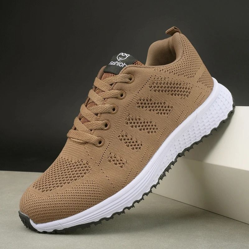 Womens Breathable Knit Sneakers Lightweight Casual Lace Up Walking Shoes For Outdoor Daily Comfort 8