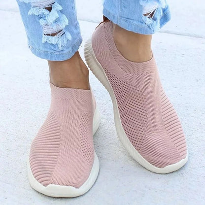 Womens Slip On Casual Sneakers Lightweight Vulcanized Sports Shoes Comfortable White Walking Sneake 4