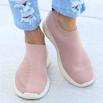 Womens Slip On Casual Sneakers Lightweight Vulcanized Sports Shoes Comfortable White Walking Sneake 6