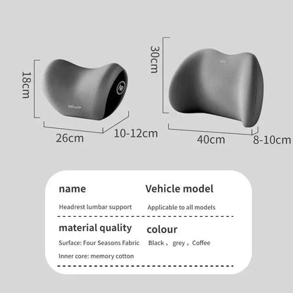 Car Memory Foam Neck And Lumbar Support Pillow Ergonomic Headrest Cushion For Driving Comfort And B 1