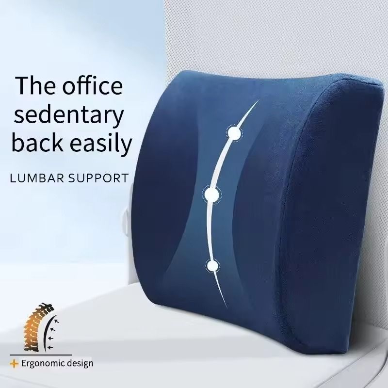 Car Seat Memory Foam Lumbar Support Cushion with Breathable Mesh Cover for Office and Auto Chair Back Comfort