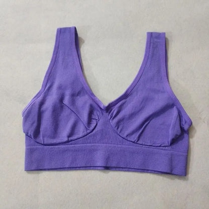 Womens Wireless Sleep Bralette Yoga Sports Bra Vest with No Padding Plus Size Soft Underwear Top for Daily Comfort