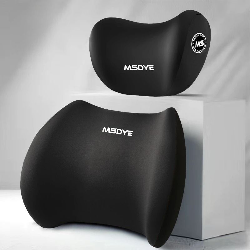 Car Seat Memory Foam Lumbar Shoulder Support Cushion Pillow for Comfortable Driving and Back Relief