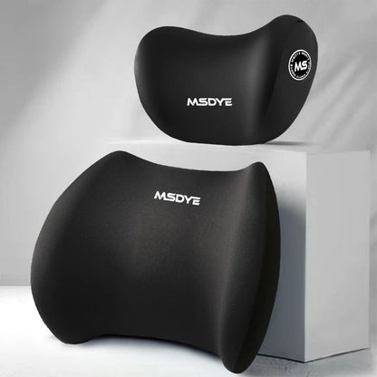 Car Seat Memory Foam Lumbar Shoulder Support Cushion Pillow for Comfortable Driving and Back Relief
