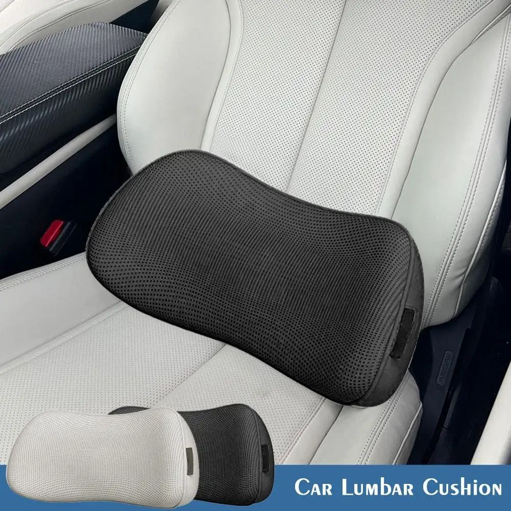 Car Lumbar Support Cushion Breathable Memory Foam Back Pillow For Seat And Office Chair Comfort 1