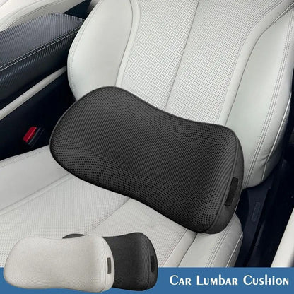 Car Lumbar Support Cushion Breathable Memory Foam Back Pillow For Seat And Office Chair Comfort 1