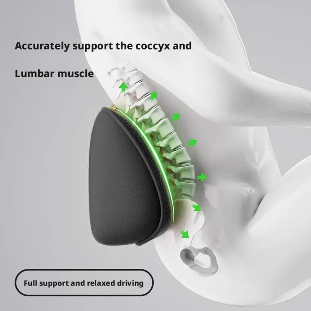 Car Lumbar Support Cushion Breathable Memory Foam Back Pillow For Seat And Office Chair Comfort 4