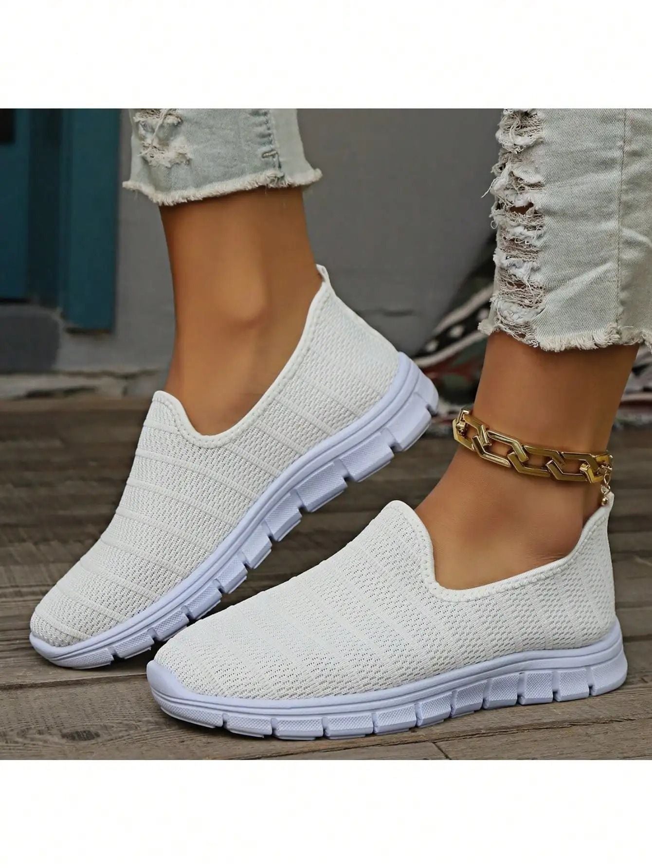 Womens Slip On Mesh Sneakers Summer Casual Lightweight Walking Loafers With Soft Sole And Breathabl 9