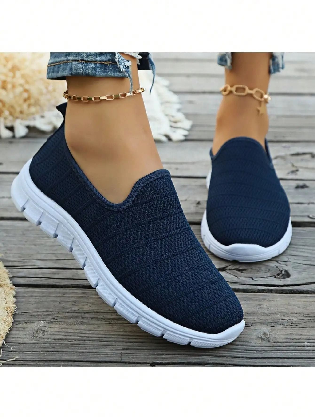 Womens Slip On Mesh Sneakers Summer Casual Lightweight Walking Loafers With Soft Sole And Breathabl 6