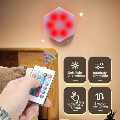 Modular Touch Control Honeycomb LED Wall Lights  6Piece Set 1
