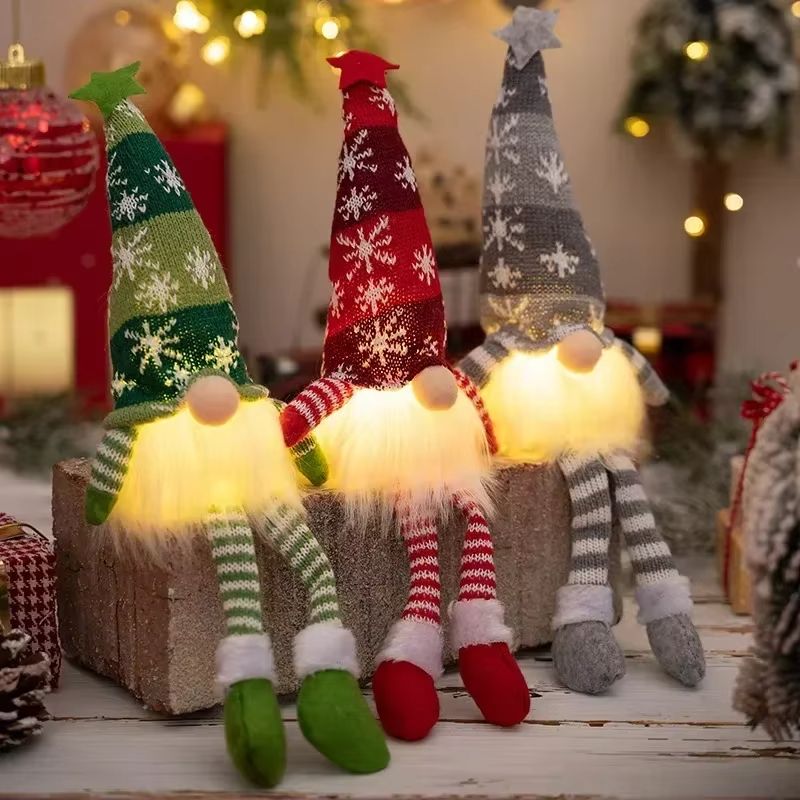 LED Christmas Gnome Ornament – Light-Up Faceless Doll Decoration for Tree & Home