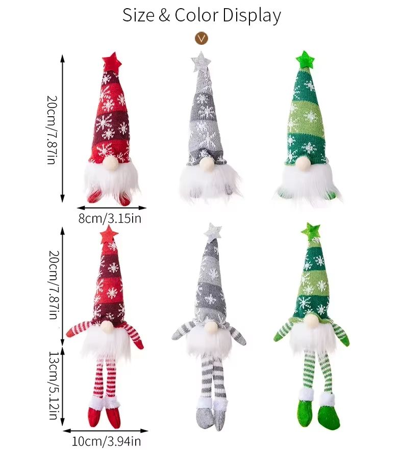 LED Christmas Gnome Ornament  LightUp Faceless Doll Decoration For Tree  Home 5