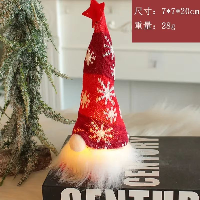 LED Christmas Gnome Ornament  LightUp Faceless Doll Decoration For Tree  Home 8