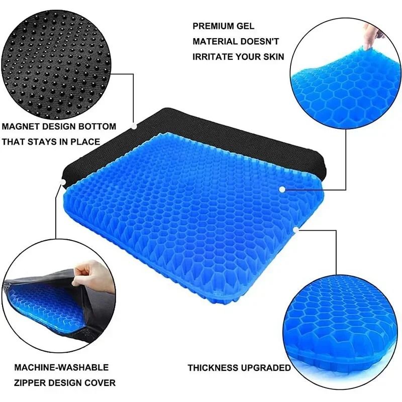 Double Thick Gel Seat Cushion For Pressure Relief And Cooling Comfort 2