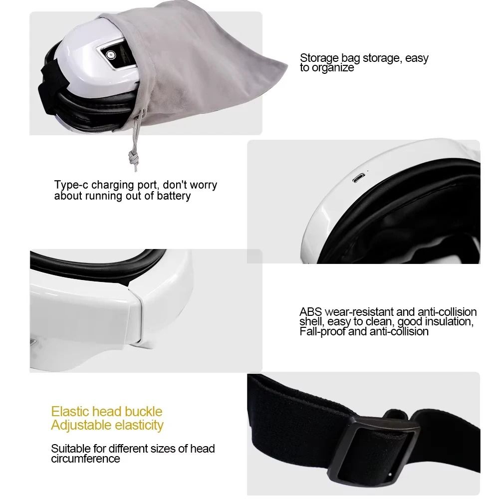 6D Smart Eye Massager With Heat Vibration Bluetooth Music 5