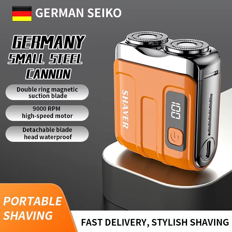 Mini Electric Smart Shaver with Digital Display – Dual Blade Rechargeable Beard Trimmer