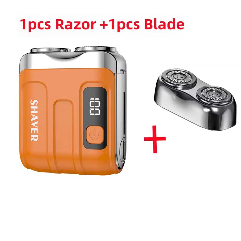 Mini Electric Smart Shaver With Digital Display  Dual Blade Rechargeable Beard Trimmer 12
