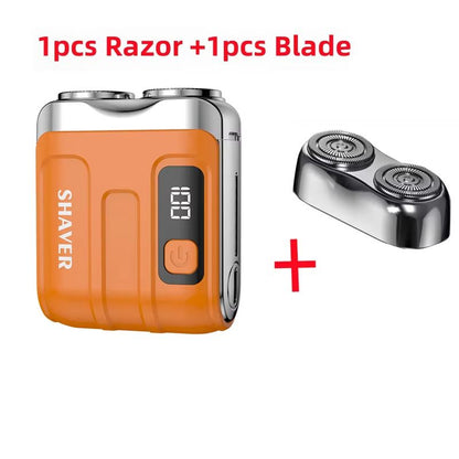 Mini Electric Smart Shaver With Digital Display  Dual Blade Rechargeable Beard Trimmer 12
