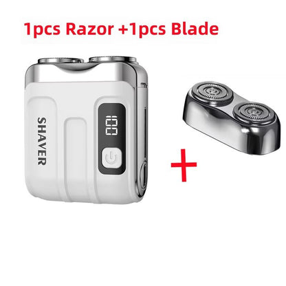 Mini Electric Smart Shaver With Digital Display  Dual Blade Rechargeable Beard Trimmer 13