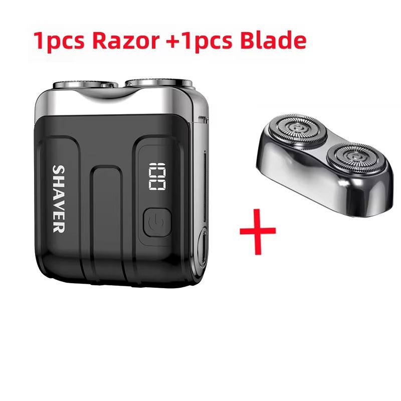 Mini Electric Smart Shaver With Digital Display  Dual Blade Rechargeable Beard Trimmer 14