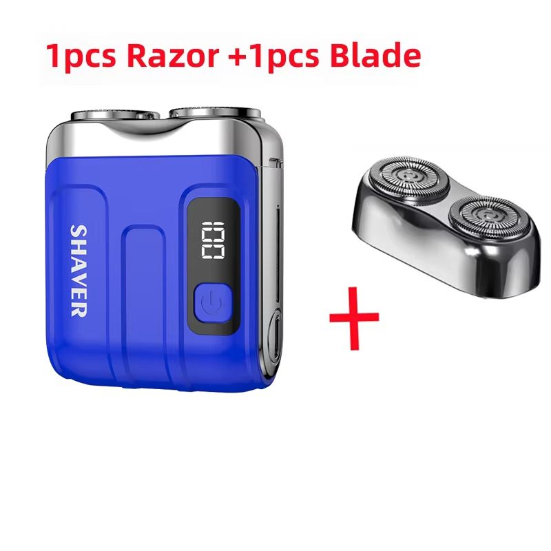 Mini Electric Smart Shaver With Digital Display  Dual Blade Rechargeable Beard Trimmer 15