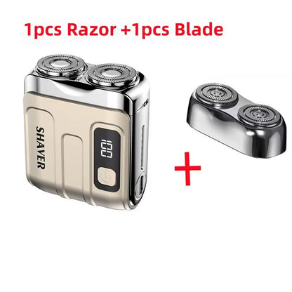 Mini Electric Smart Shaver With Digital Display  Dual Blade Rechargeable Beard Trimmer 16