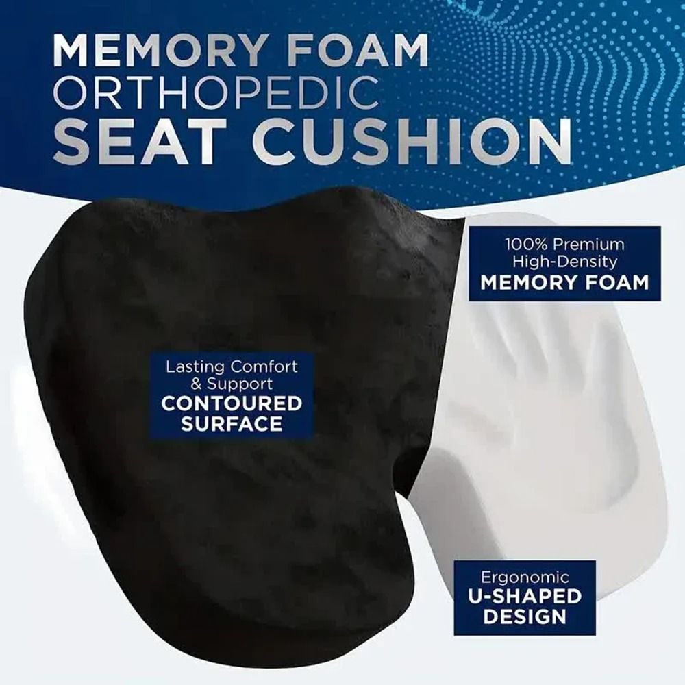 Memory Foam U Shaped Seat Cushion For Hip And Lower Back Support 1